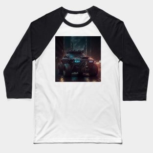 Cyberpunk Armoured Car Four Door Baseball T-Shirt